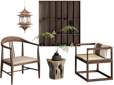 新中式圈椅 休闲椅子 边几