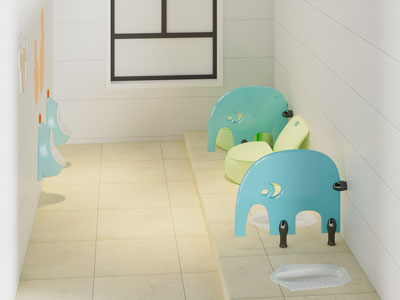 现代幼儿园儿童卫生间 洗手间3d模型 现代幼儿园儿童卫生间 洗手间