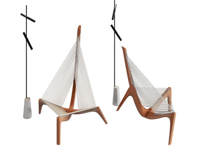 现代绳编休闲椅子 落地灯