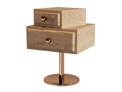 北欧实木床头柜