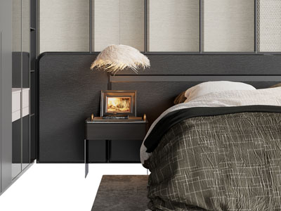 现代床头柜 摆件组合