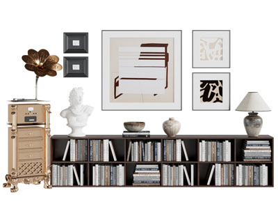 现代装饰挂画 书柜