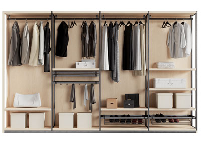 现代开放式衣柜3d模型 现代开放式衣柜