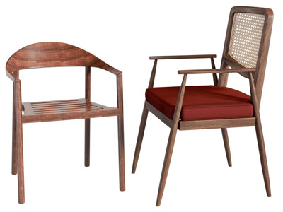 侘寂风中古休闲椅子 餐椅