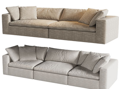 现代布艺多人沙发3d模型 现代布艺多人沙发