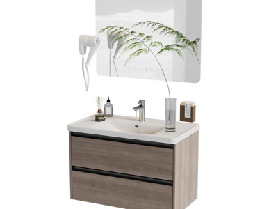 现代洗手台 镜子 浴室柜