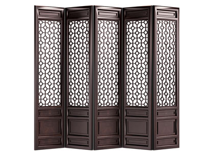新中式中古风实木镂空屏风