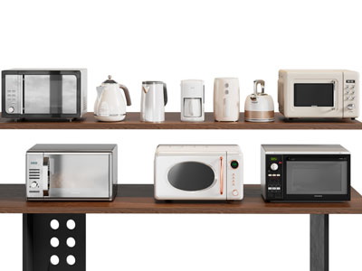 现代烤箱 微波炉 热水壶 厨房电器3d模型 现代烤箱 微波炉 热水壶 厨房电器