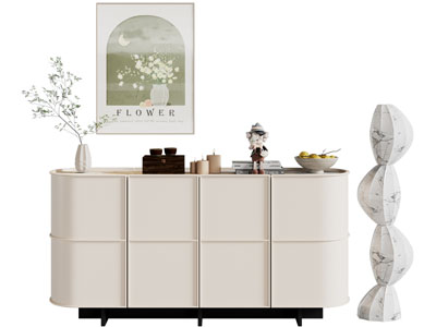 现代玄关柜 边柜 落地灯3d模型 现代玄关柜 边柜 落地灯