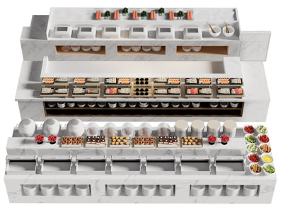 现代自助餐取餐台 料理台