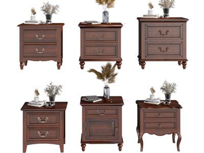美式实木床头柜