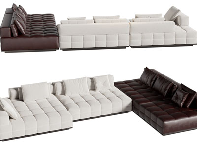 现代拼接转角多人沙发3d模型 现代拼接转角多人沙发