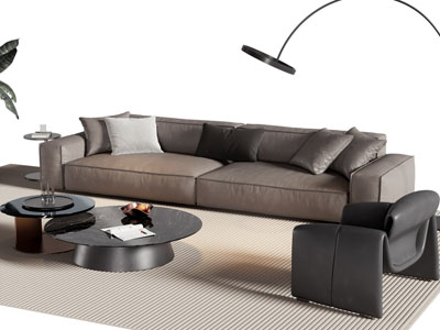 现代双人 单人沙发 茶几组合