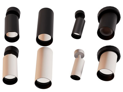 现代可转向的单头筒灯射灯3d模型 现代可转向的单头筒灯射灯