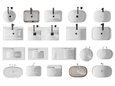 现代陶瓷洗手盆 水龙头