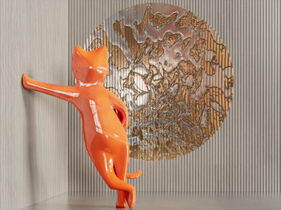 现代卡通动物猫雕塑雕刻 摆件组合3d模型 现代卡通动物猫雕塑雕刻 摆件组合