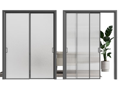 现代磨砂玻璃推拉门