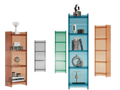 现代彩色透明多层置物架 装饰架