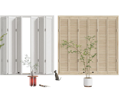 北欧实木百叶窗户