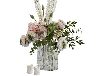 现代玻璃花瓶花卉