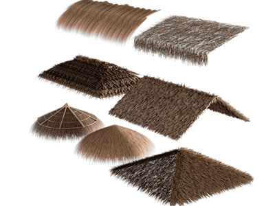 中式茅草棚 茅草遮阳棚