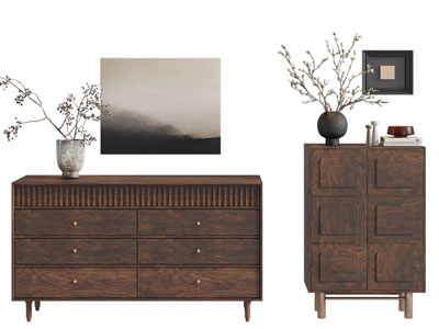 现代中古风玄关柜 边柜3d模型 现代中古风玄关柜 边柜