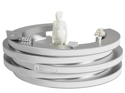 现代圆形前台接待台