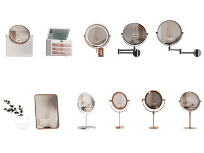 现代固定墙面的浴室镜 化妆镜 镜子