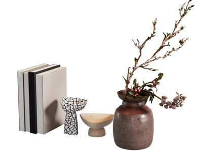 现代书籍 陶艺花瓶花卉
