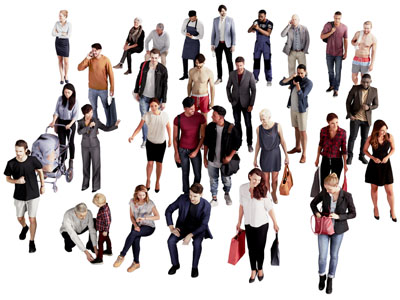 现代走路聊天的男人 女人 多人3d模型 现代走路聊天的男人 女人 多人