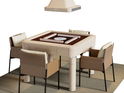 现代麻将娱乐桌椅组合 吸烟机