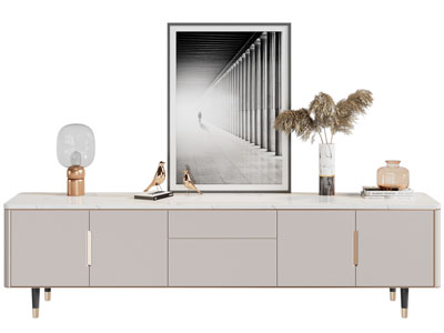 现代电视柜 装饰画 摆件组合