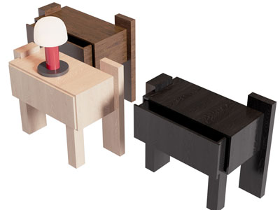 现代实木床头柜