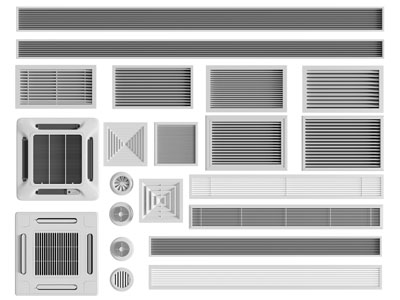 现代中央空调 空调出风口3d模型 现代中央空调 空调出风口