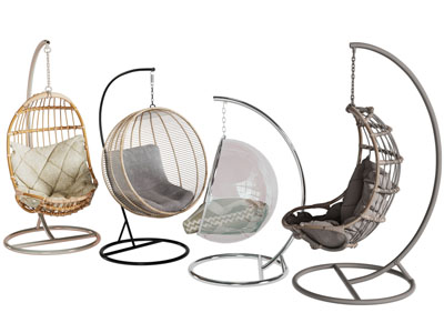 北欧藤编吊椅 网状镂空吊椅