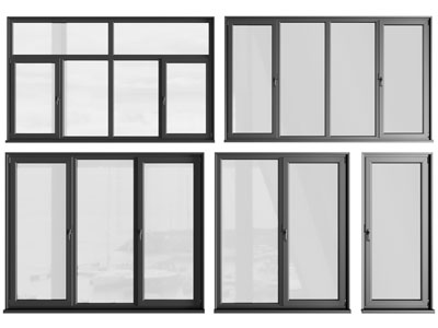 现代玻璃平开窗户