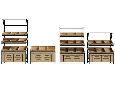 现代实木展柜 货架3d模型 现代实木展柜 货架