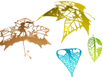 现代镂空金属树叶 墙饰挂件