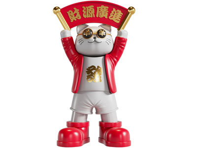 现代招财猫雕塑雕刻 摆件组合3d模型 现代招财猫雕塑雕刻 摆件组合