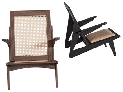 侘寂风实木休闲椅子