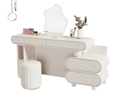 现代奶油风化妆 梳妆台