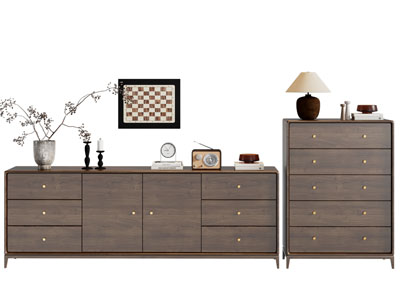 现代中古风玄关柜 边柜 斗柜3d模型 现代中古风玄关柜 边柜 斗柜