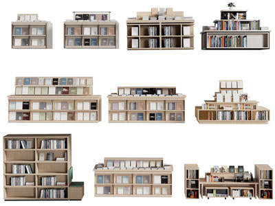 现代实木书籍展示柜 书柜