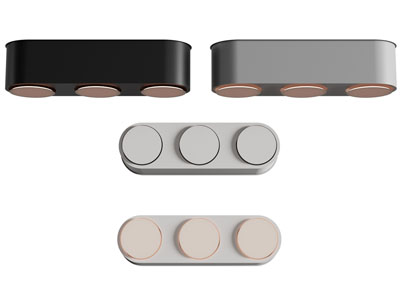 现代三头筒灯射灯3d模型 现代三头筒灯射灯