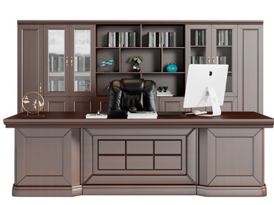 现代老板台 老板桌椅组合 书柜