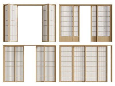 日式实木边框的推拉门