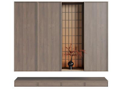 侘寂风中古风墙面装饰柜