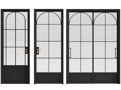 法式单扇玻璃门 双扇推拉门