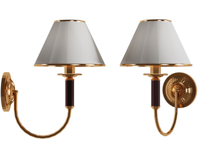 美式壁灯3d模型 美式壁灯