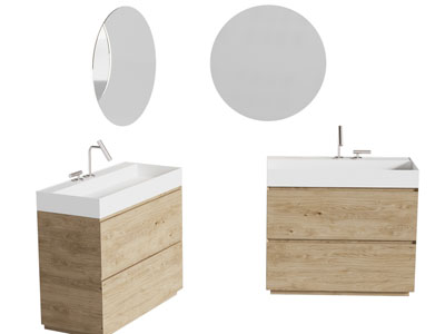 现代洗手台 镜子 浴室柜